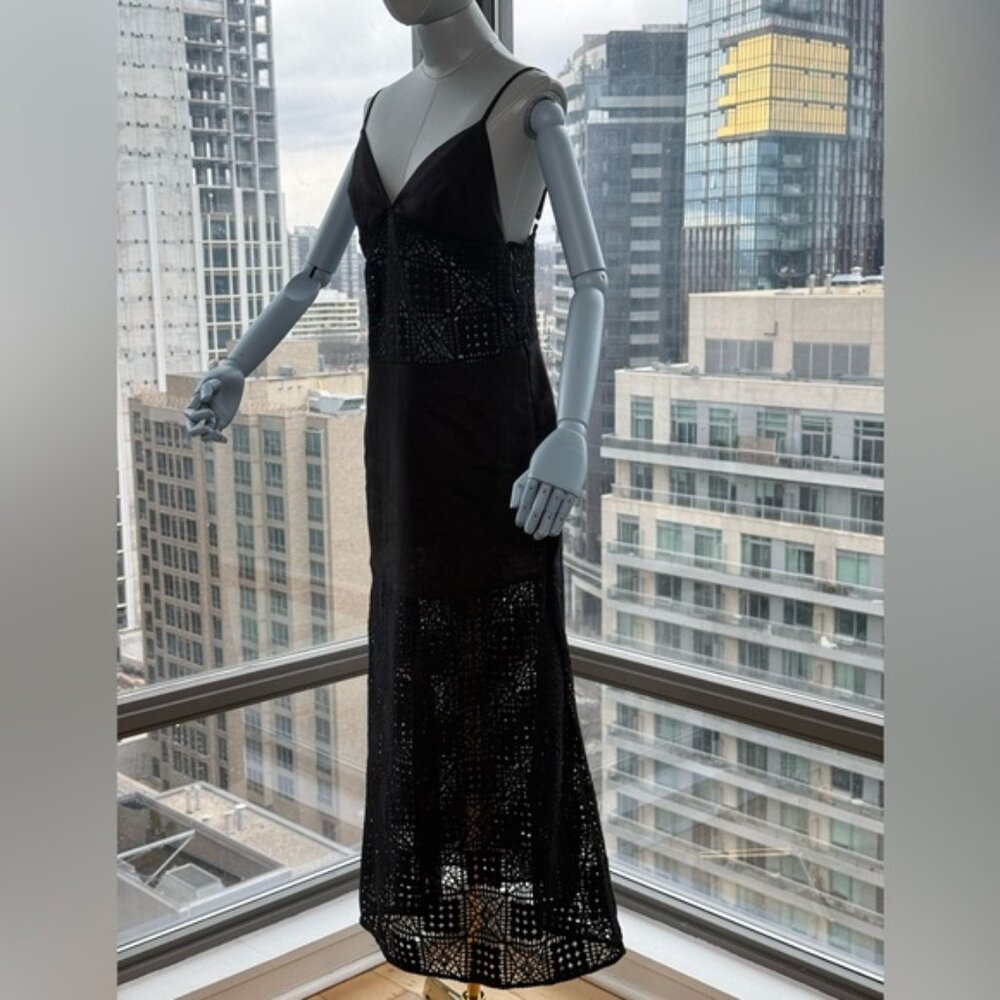 🆕 SIR THE LABEL 🧿 NWOT Rayure Tri Crochet Maxi Dress, Black Crochet, Sz 2 US 6 - Picture 11 of 16